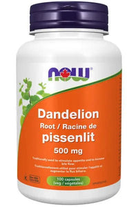 Thumbnail for Now Dandelion Root 500 mg 100 Veg Capsules - Nutrition Plus