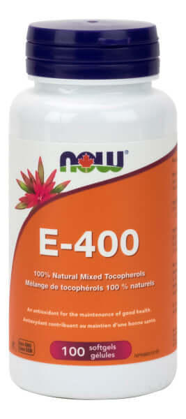 Now E-400 IU 100% Natural Mixed Tocopherols 100 Softgels - Nutrition Plus