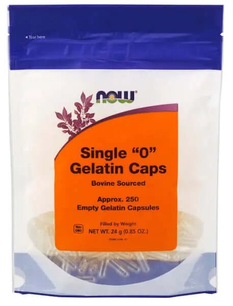 Now Empty Gelatin Size 0 Capsules - Nutrition Plus