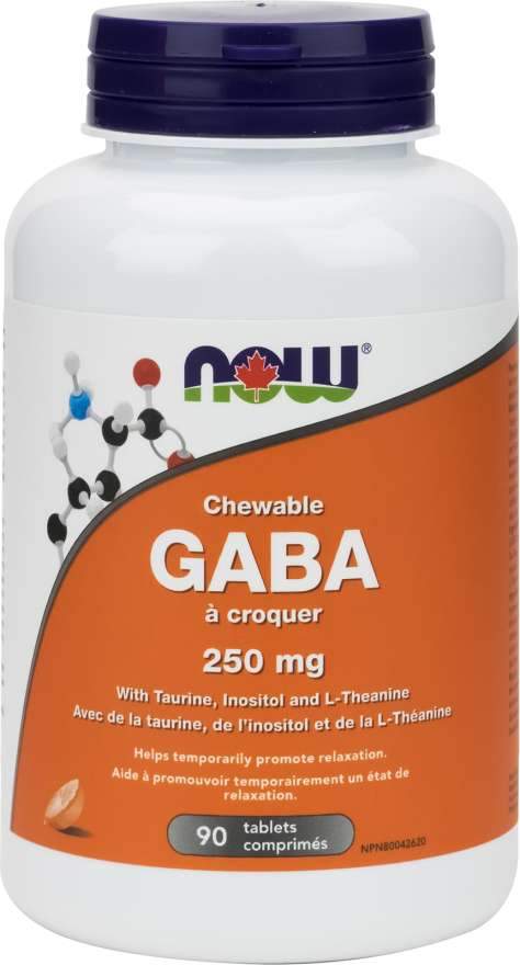 Now GABA 250 mg 90 Chewable Tablets - Nutrition Plus