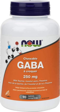 Thumbnail for Now GABA 250 mg 90 Chewable Tablets - Nutrition Plus