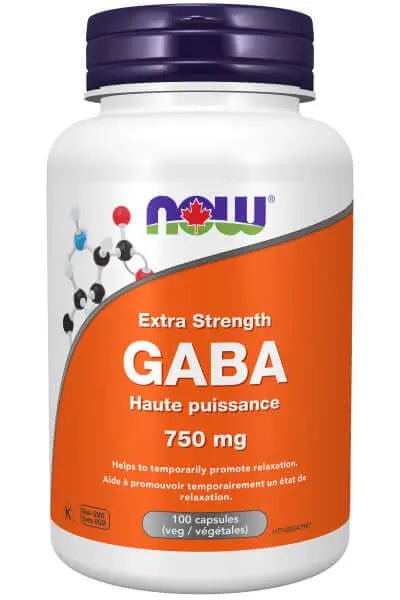 Now GABA 750 mg Extra Strength 100 Veg Capsules - Nutrition Plus
