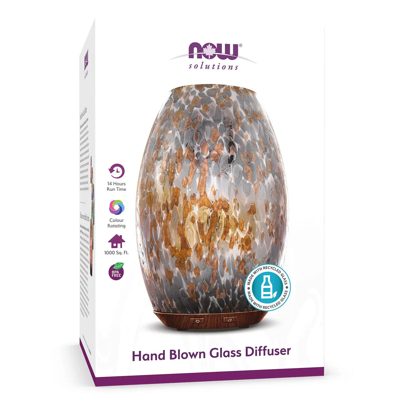 Now Hand Blown Glass Ultrasonic Essential Oil Diffuser – Nutrition Plus