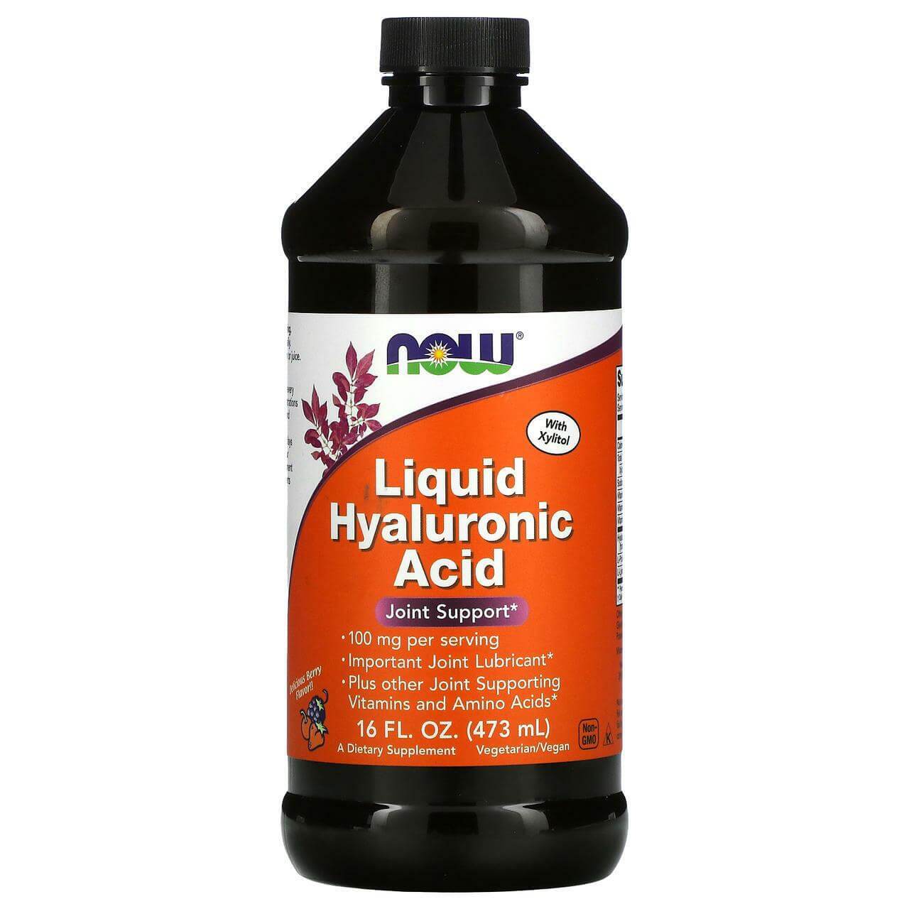 Now Hyaluronic Acid Liquid 473 ml Berry Flavor - Nutrition Plus
