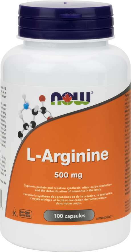 Now L-Arginine 500 mg 100 Veg Capsules - Nutrition Plus