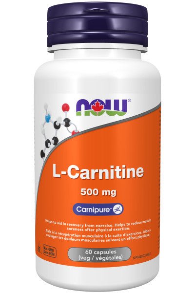 Now L-Carnitine 500mg 60 Veg Capsules - Nutrition Plus