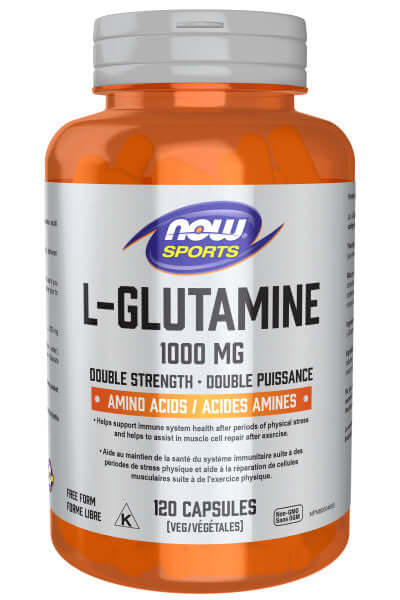 Now L-Glutamine 1,000 mg 120 Veg Capsules - Nutrition Plus