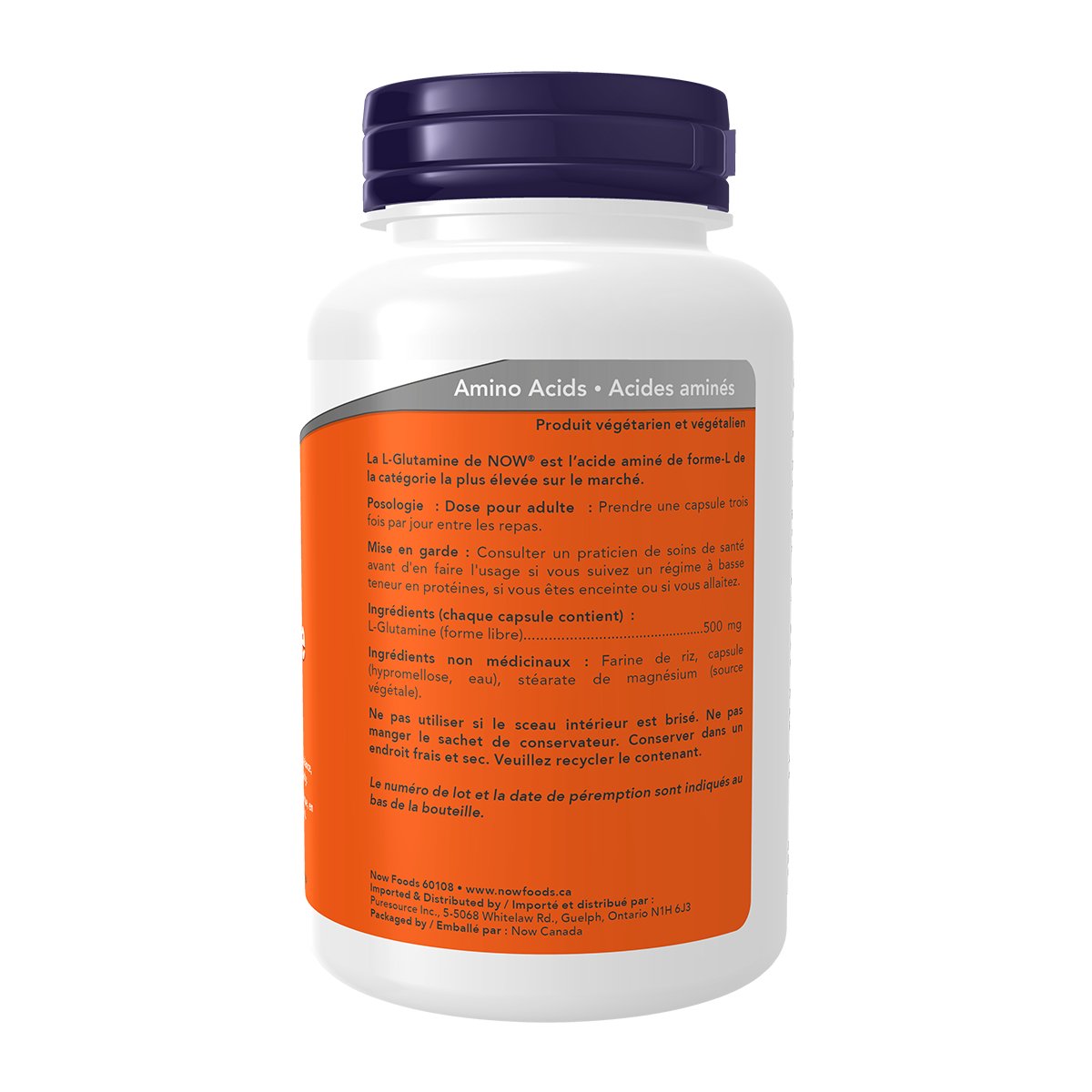 Now L-Glutamine 500mg 120 Veg Capsules - Nutrition Plus