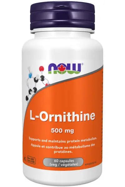 Now L-Ornithine 500 mg 60 Capsules - Nutrition Plus