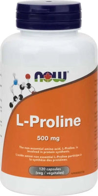 Thumbnail for Now L-Proline 500 mg 120 Veg Capsules - Nutrition Plus