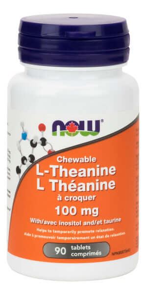 Now L-Theanine 100mg Plus 90 Chewable Tablets - Nutrition Plus