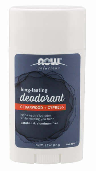 Now Long-Lasting Deodorant Stick, Cedarwood + Cypress 62 Grams - Nutrition Plus