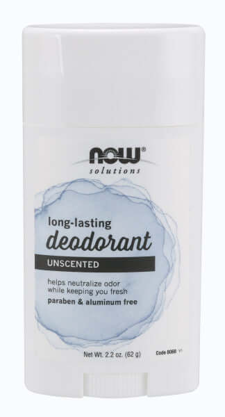 Now Long-Lasting Deodorant Stick, Unscented 62 Grams - Nutrition Plus