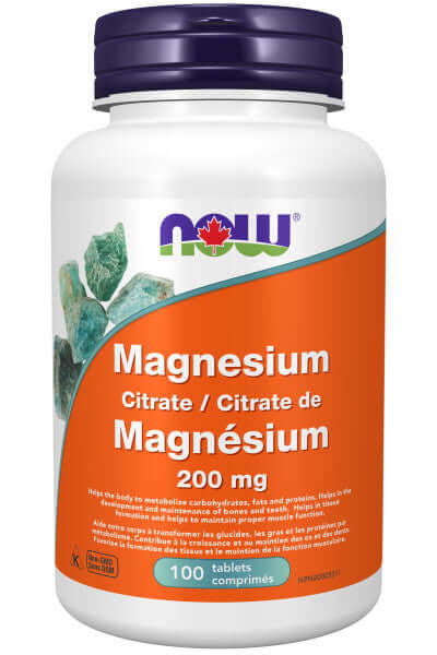 Now Magnesium Citrate 200 mg Tablets - Nutrition Plus