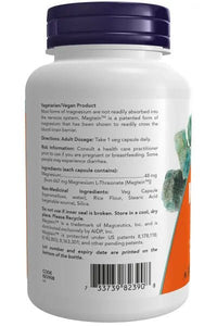 Thumbnail for Now Magtein Magnesium L-Threonate 90 Veg Capsules - Nutrition Plus