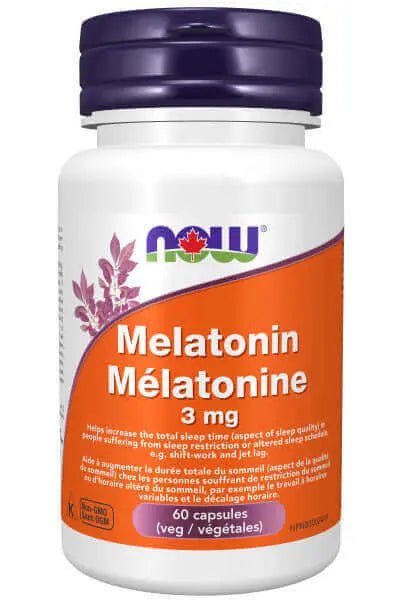Now Melatonin 3mg 60 Capsules - Nutrition Plus