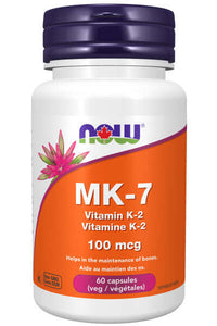 Thumbnail for Now MK-7 Vitamin K-2 100 mcg 60 Veg Capsules - Nutrition Plus