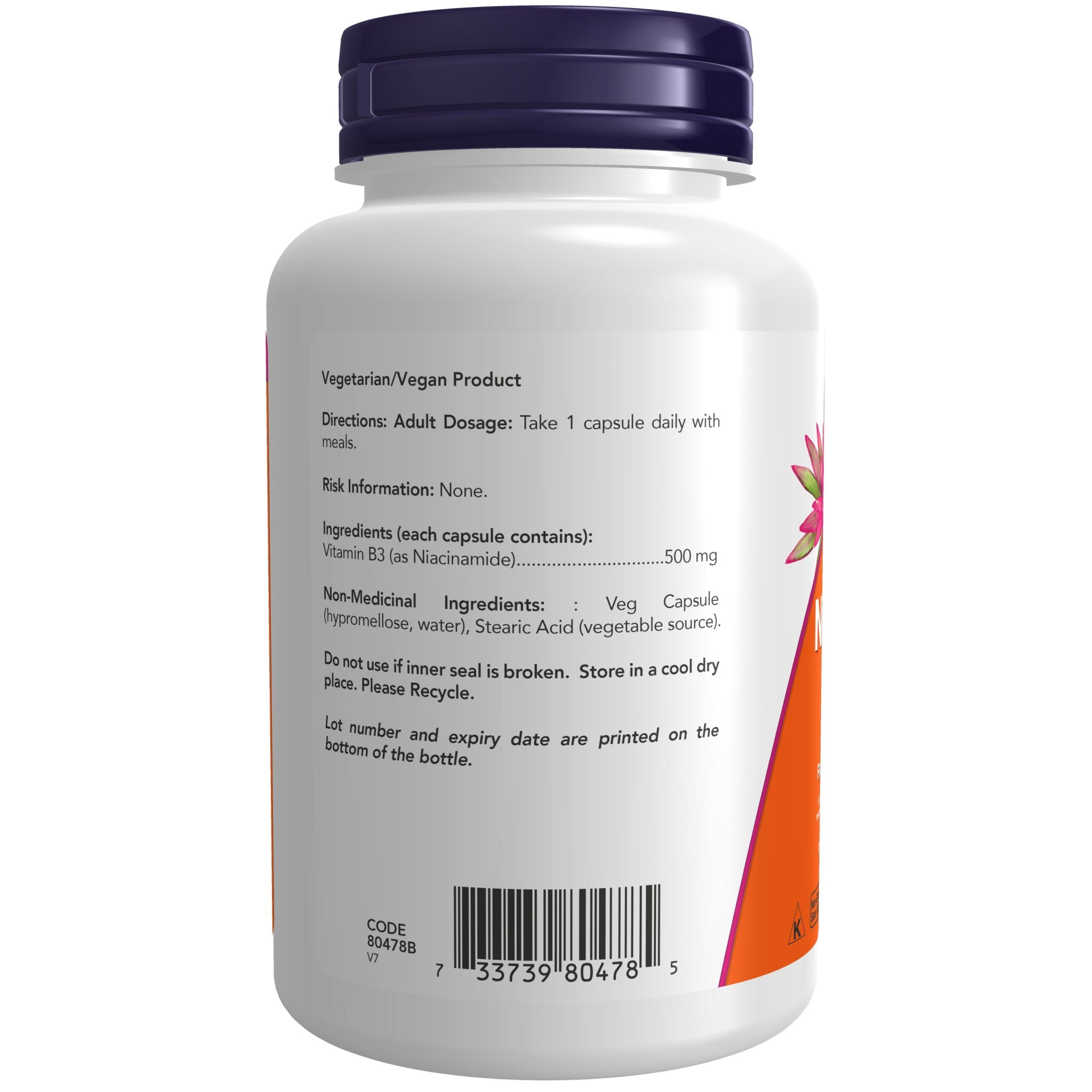 Now Niacinamide 500mg 100 Veg Capsules - Nutrition Plus