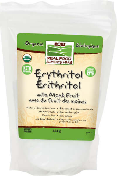 Now Organic Erythritol with Monk Fruit 454 Grams - Nutrition Plus