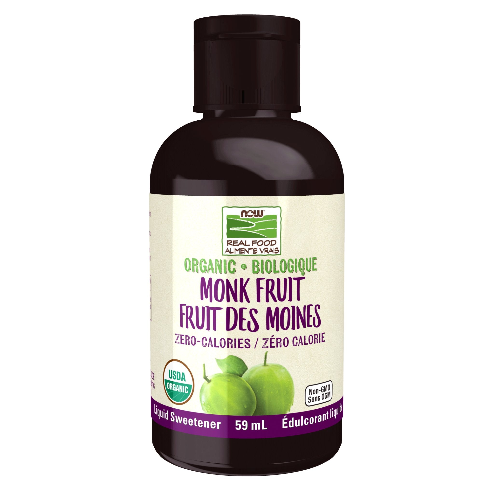 Now Organic Monk Fruit Liquid, Unflavoured 59mL - Nutrition Plus