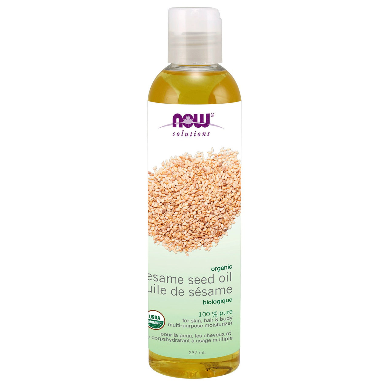 Now Organic Sesame Seed Oil 237mL - Nutrition Plus