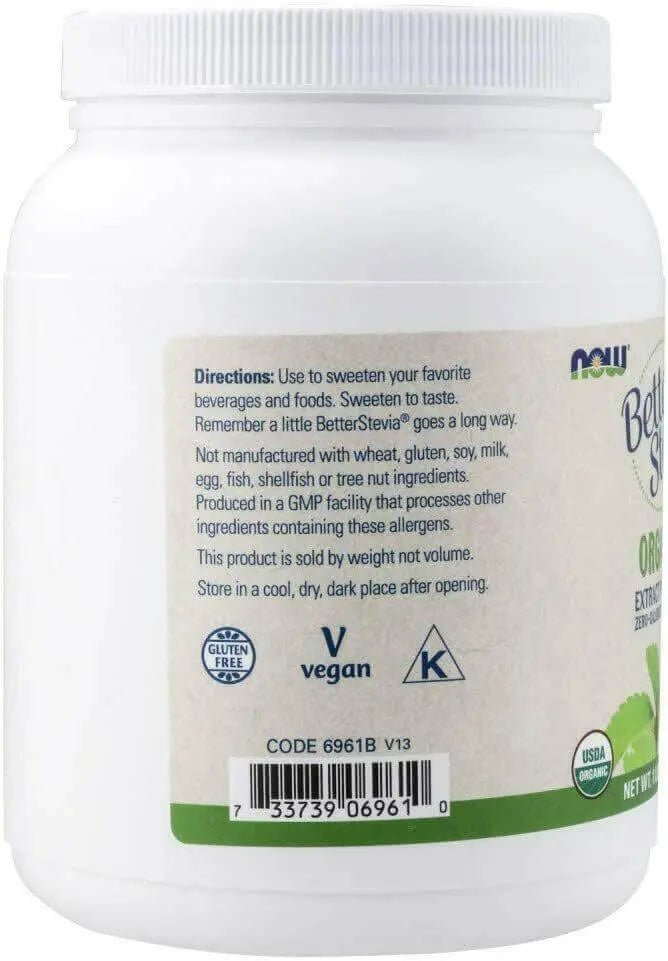 Now Organic Stevia Powder 454 Grams - Nutrition Plus