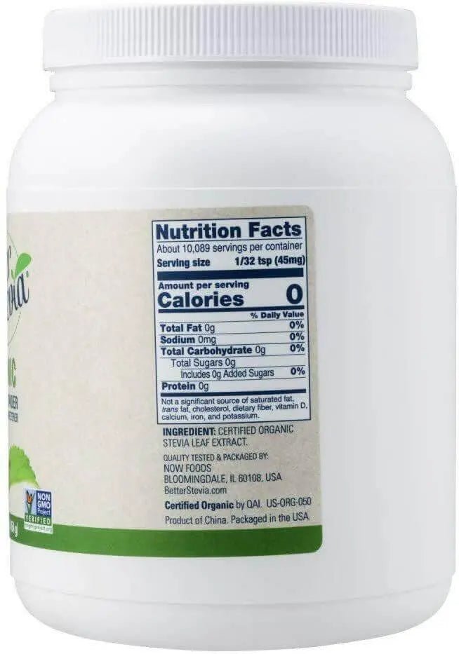 Now Organic Stevia Powder 454 Grams - Nutrition Plus