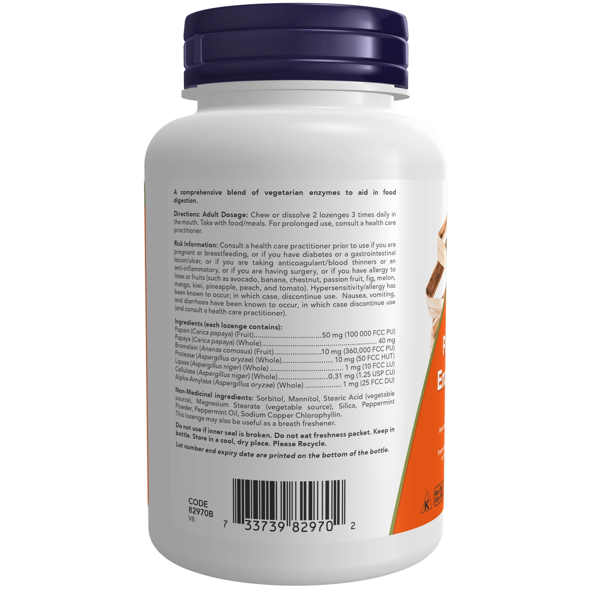 Now Papaya Enzymes 180 Chewable Lozenges - Nutrition Plus