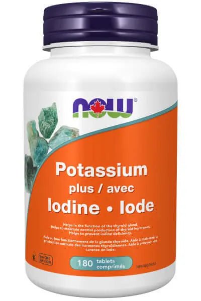 Now Potassium plus Iodine 225 mcg 180 Tablets - Nutrition Plus