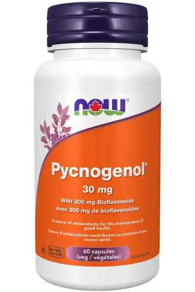 Now Pycnogenol® 30 mg with Bioflavonoids 60 Capsules - Nutrition Plus