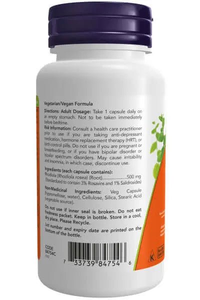 Now Rhodiola 500 mg 60 Veg Capsules - Nutrition Plus