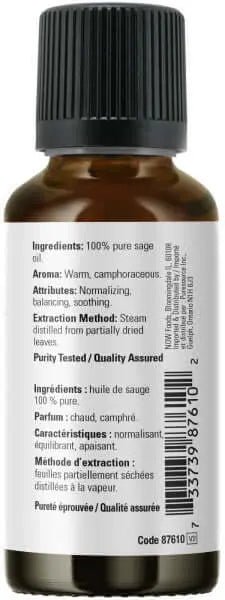 Now Sage Oil 30 mL - Nutrition Plus