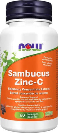 Thumbnail for Now Sambucus Elder Zinc-C 60 Lozenges - Nutrition Plus