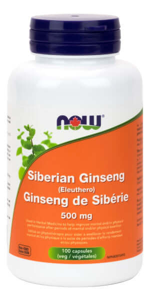 Now Siberian Ginseng 500 mg 100 Veg Capsules Nutrition Plus