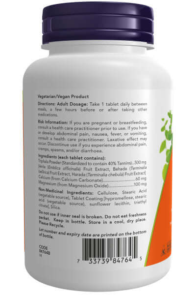 Now Triphala 500 mg 120 Tablets - Nutrition Plus