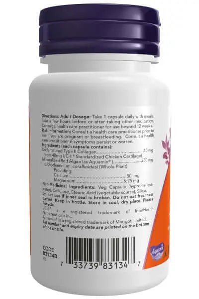 Now UC-II® Undenatured Collagen 40 mg 60 Veg Capsules - Nutrition Plus