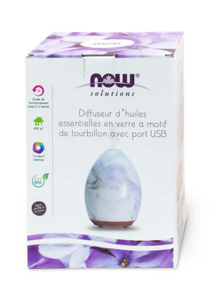 Now USB Glass Swirl Ultrasonic Oil Diffuser - Nutrition Plus