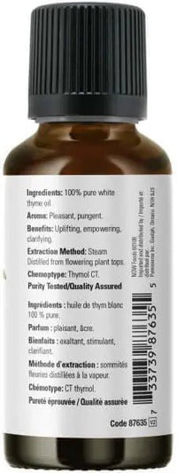 Thumbnail for Now White Thyme Oil 30 mL - Nutrition Plus