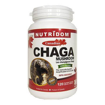 Nutridom Canadian Chaga Mushroom 120 Veg Capsules - Nutrition Plus