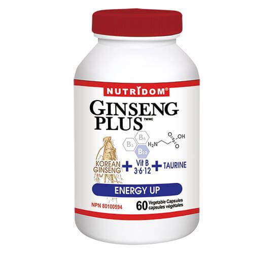 Nutridom Korean Ginseng Plus Energy Up 60 Veg Capsules - Nutrition Plus