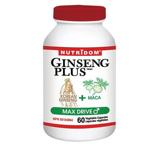 Nutridom Korean Ginseng Plus Max Drive 60 Veg Capsules - Nutrition Plus