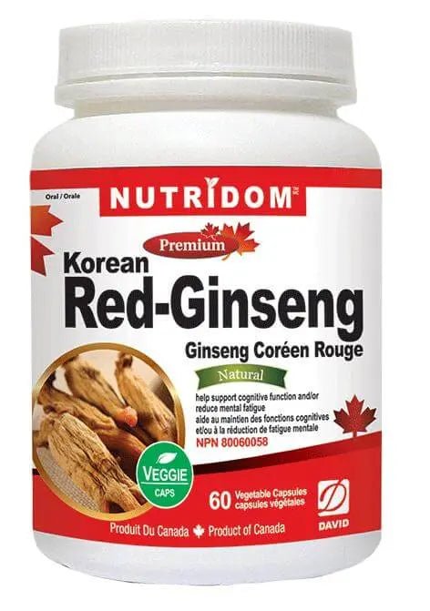 Nutridom Korean Red Ginseng 500mg 60 Veg Capsules - Nutrition Plus