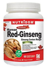Thumbnail for Nutridom Korean Red Ginseng 500mg 60 Veg Capsules - Nutrition Plus