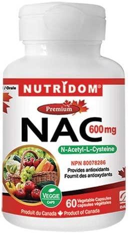 Nutridom NAC 600mg - 60 Veg Capsules - Nutrition Plus