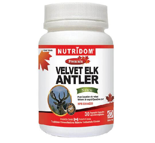 Nutridom Velvet Elk Antler 500mg 30 Veg Capsules - Nutrition Plus