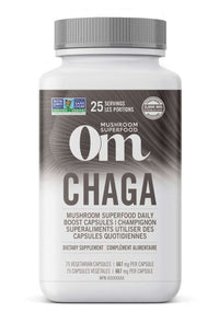Thumbnail for OM Chaga Mushroom 75 Veg Capsules - Nutrition Plus