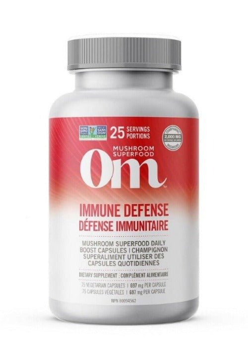 OM Immune Defence Mushroom 75 Veg Caps - Nutrition Plus