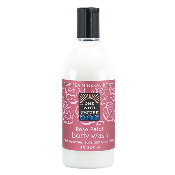 One with Nature, Dead Sea Mineral Body Wash, Rose Petal 350mL - Nutrition Plus