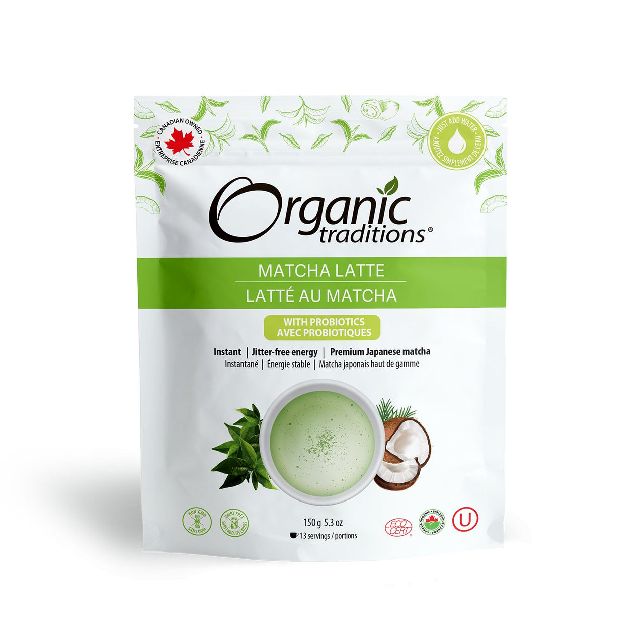 Organic Traditions Matcha Latte with Probiotics 150 Grams - Nutrition Plus