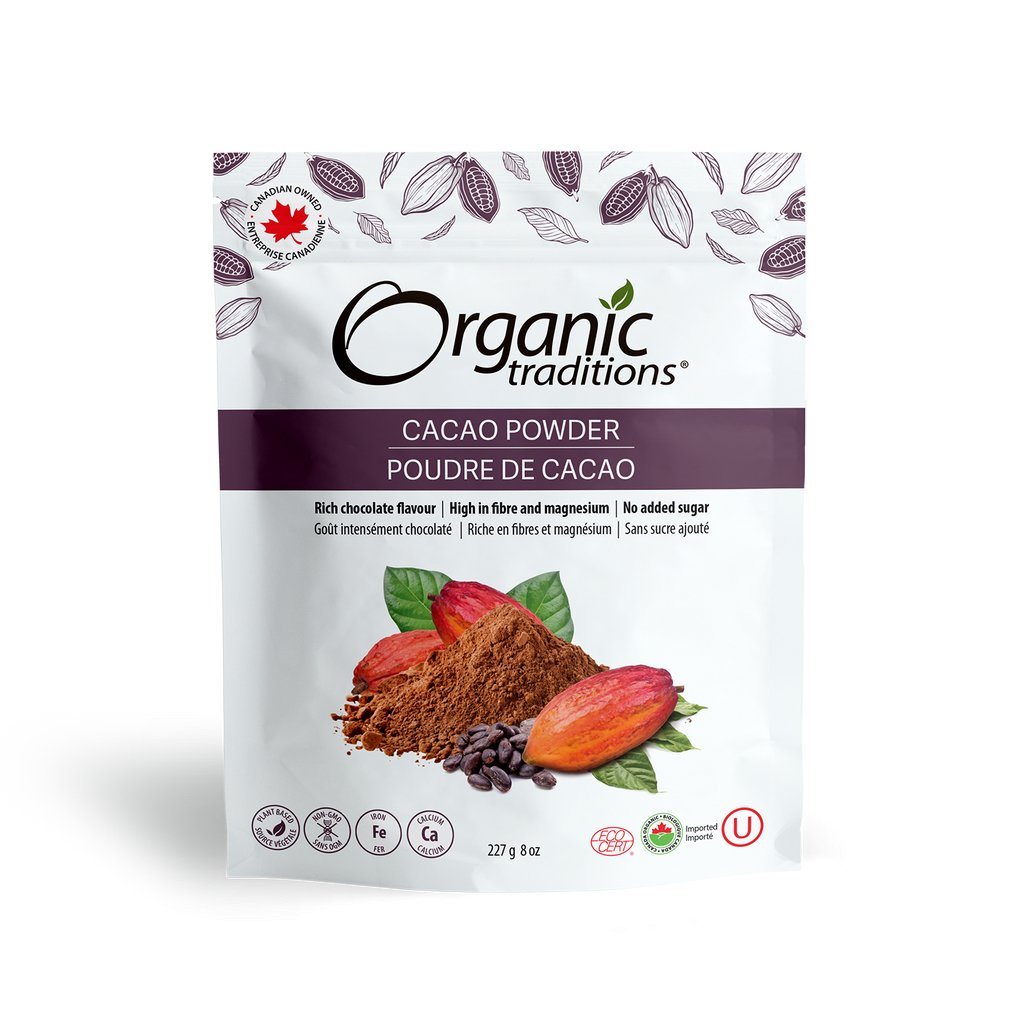 Organic Traditions Organic Cacao Powder 227 Grams - Nutrition Plus